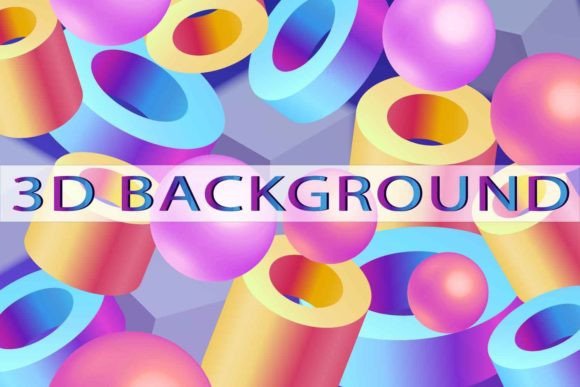 Abstract 3D Background: Vibrant Geometric Design Elements