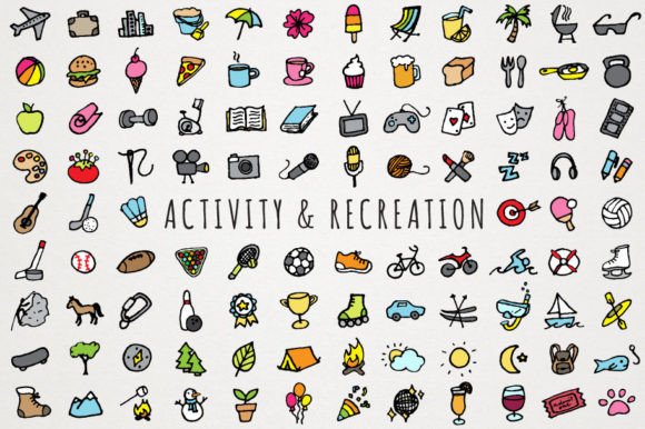 Activity and Recreation Icons: A Versatile Clipart Set