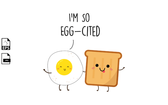 Adorable Vector Art: Toast Eggs Kawaii Illustration for Your Projects