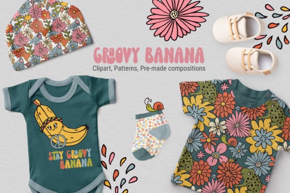 Goovy Banana. Fruit Retro: A Groovy Vibe for Modern Designs