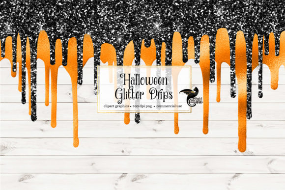 Halloween Glitter Drips Clipart: Sparkle and Spook in Your Designs