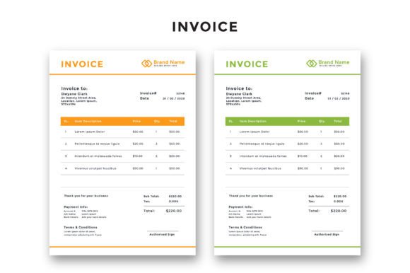 Invoice Desicn & Money Receipt: Clean Business Invoice Design